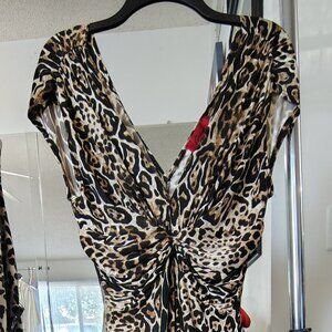 Carina Brand | Leopard Print Dress | Floor length | Size Large | Sleeveless